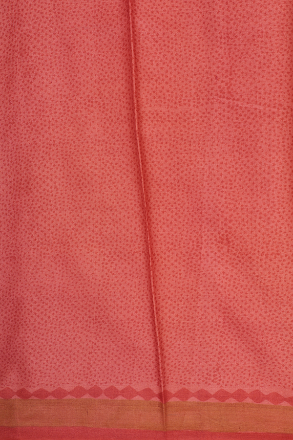 Tussar Silk Saree In Orange With Tree Design