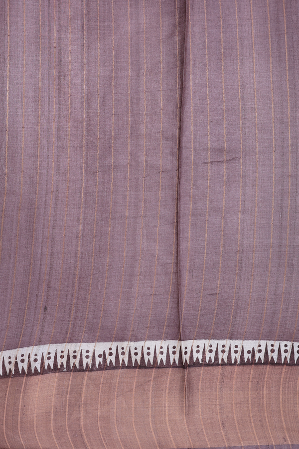 Tussar Silk Saree In Orange With Floral Printed Design