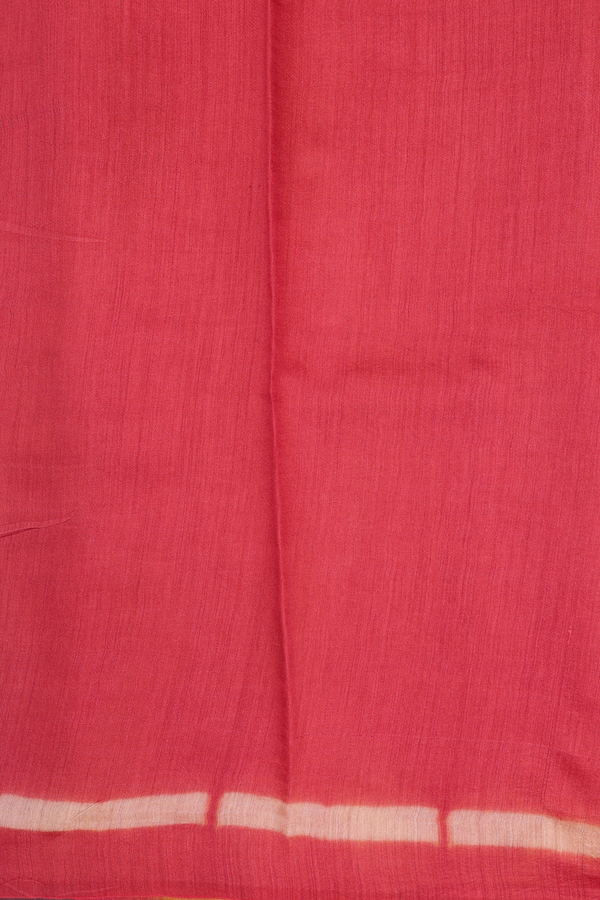 Tussar Silk Saree In Orange With Floral Buttas