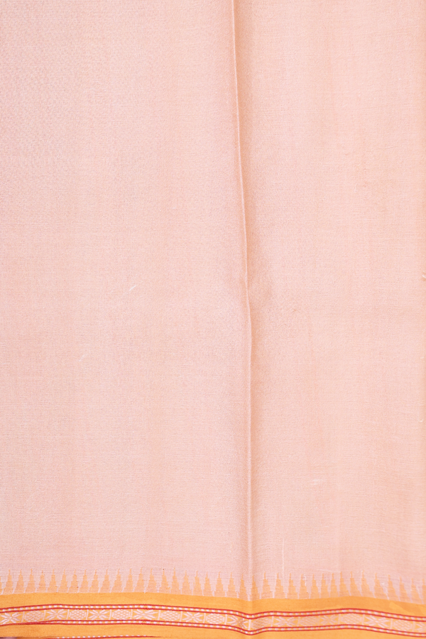 Tussar Silk Saree In Orange With Printed Design