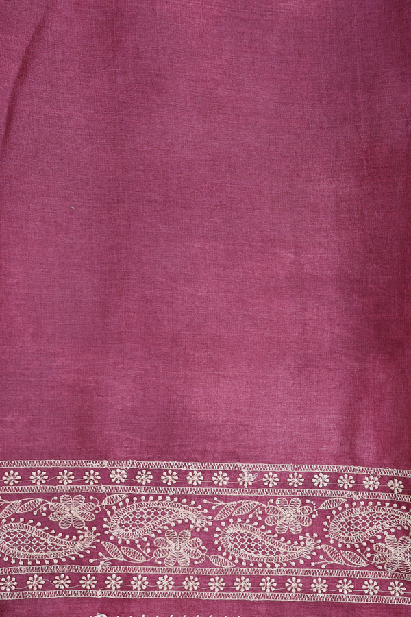 Tussar Silk Saree In Orange With Printed Design