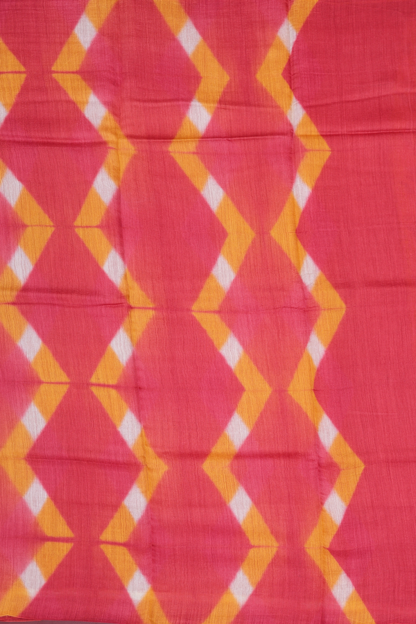 Tussar Silk Saree In Orange With Printed Design