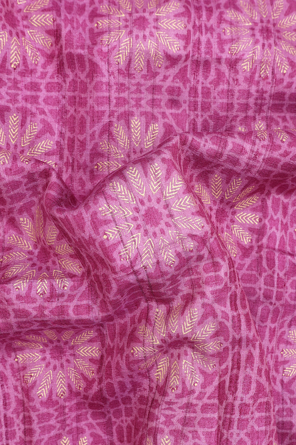 Tussar Silk Saree In Orchid Purple With Floral Design