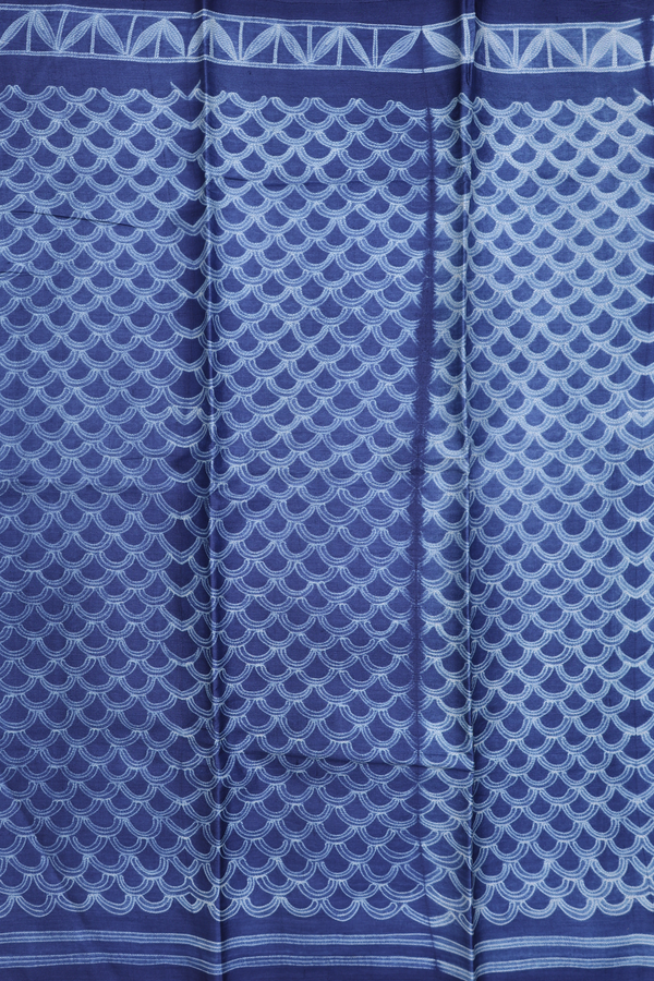 Tussar Silk Saree In Oxford Blue With Shibori Design
