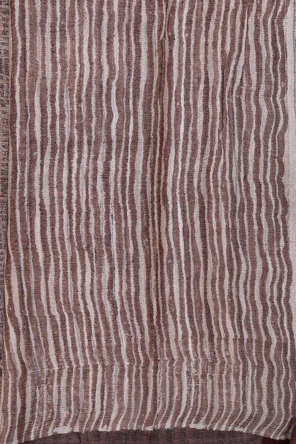 Tussar Silk Saree In Oxford Brown With Allover Design