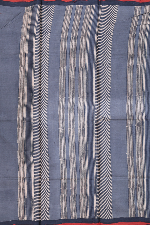 Tussar Silk Saree In Oxford Brown With Printed Design
