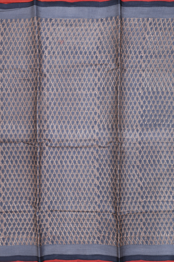 Tussar Silk Saree In Oxford Brown With Printed Design
