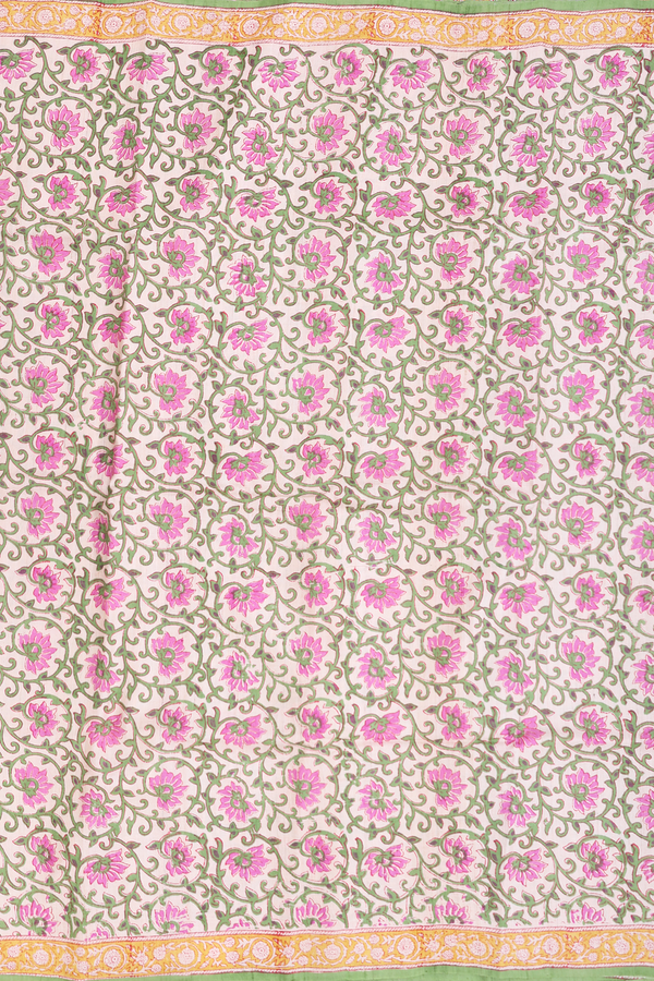 Tussar Silk Saree In Ivory With Floral Printed Design