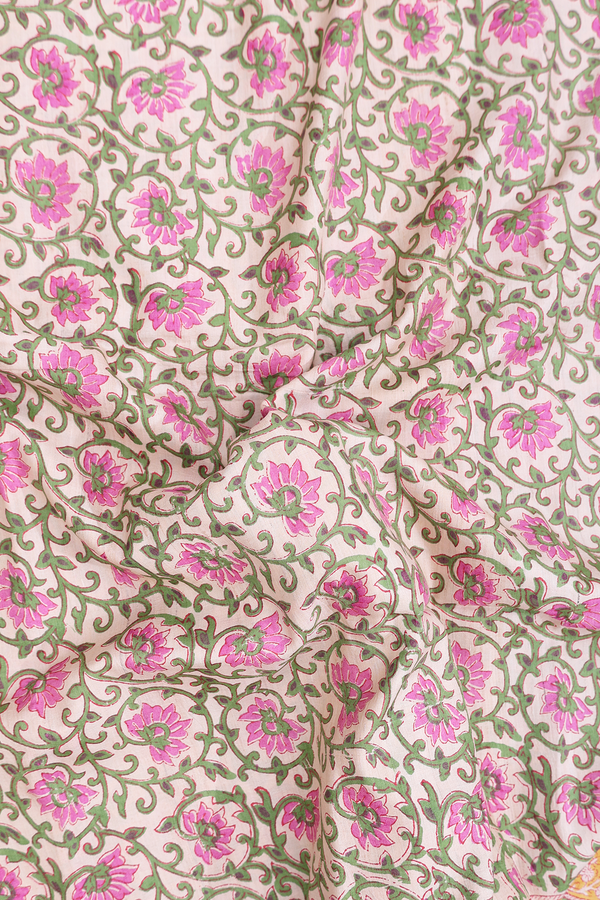 Tussar Silk Saree In Ivory With Floral Printed Design