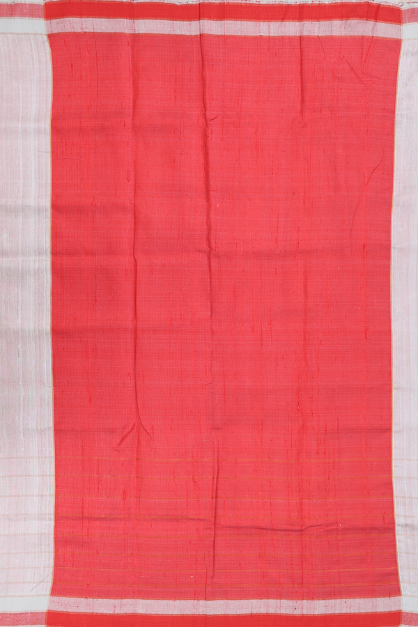 Tussar Silk Saree In Pale Green With Contrast Border