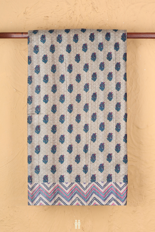 Tussar Silk Saree In Pastel Brown With Allover Design