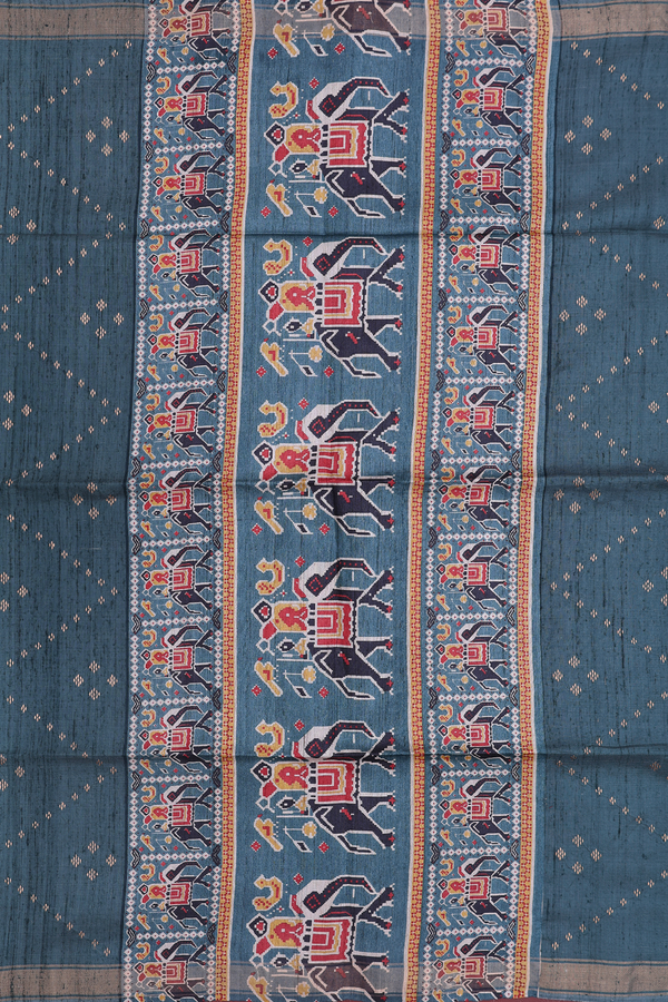 Tussar Silk Saree In Beige With Zari Border
