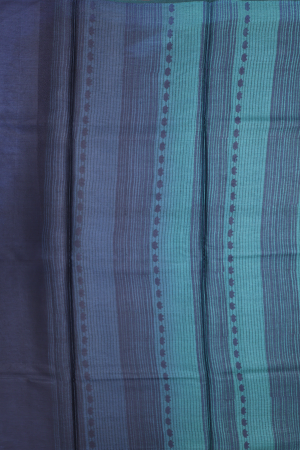 Tussar Silk Saree In Pastel Green With Leaf Design