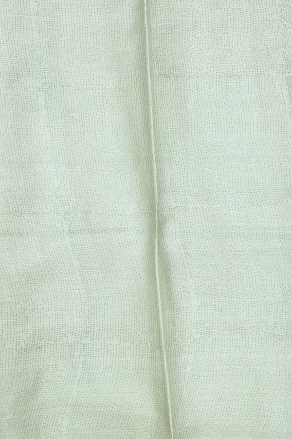 Tussar Silk Saree In Pastel Green With Leaf Design
