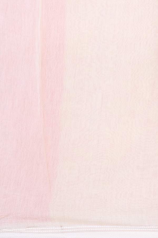 Tussar Silk Saree In Peach With Floral Design