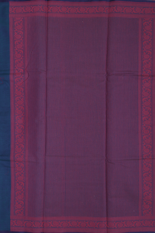 Tussar Silk Saree In Peacock Blue With Threadwork Buttas