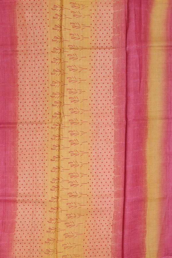 Tussar Silk Saree In Peanut Brown With Floral Printed Design
