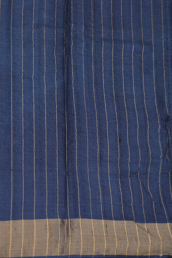 Tussar Silk Saree In Pigeon Blue With Allover Design