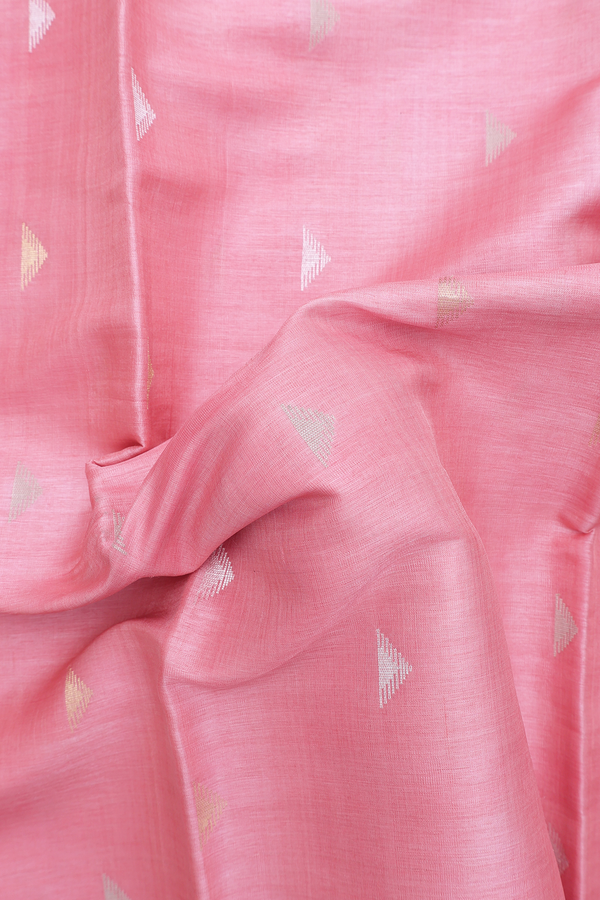 Tussar Silk Saree In Pink With Allover Buttas