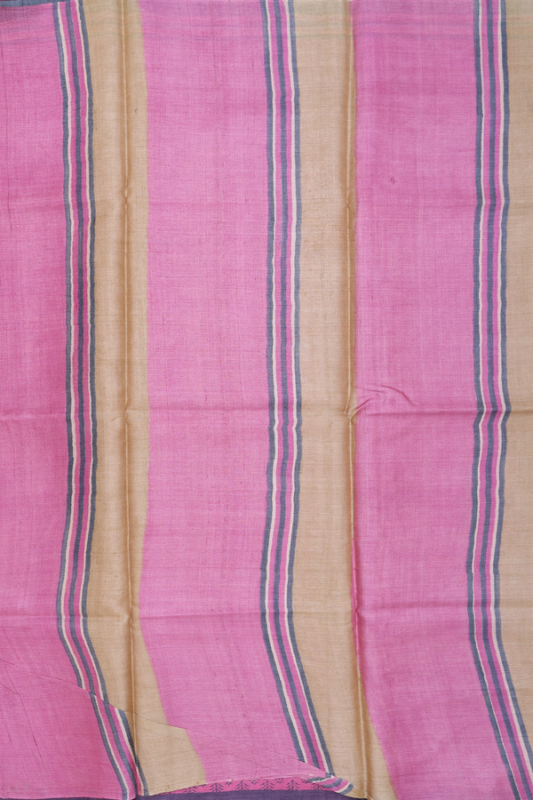Tussar Silk Saree In Pink With Allover Design