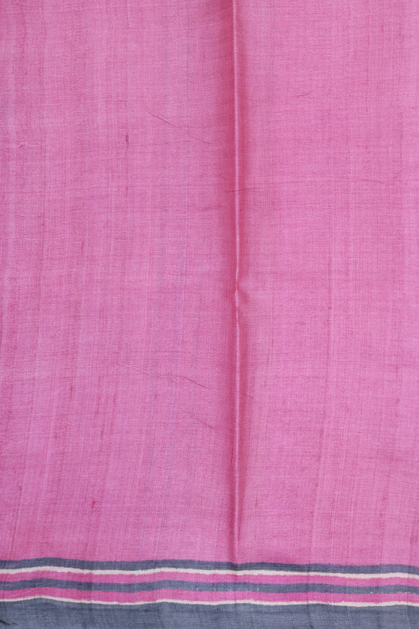 Tussar Silk Saree In Pink With Allover Design