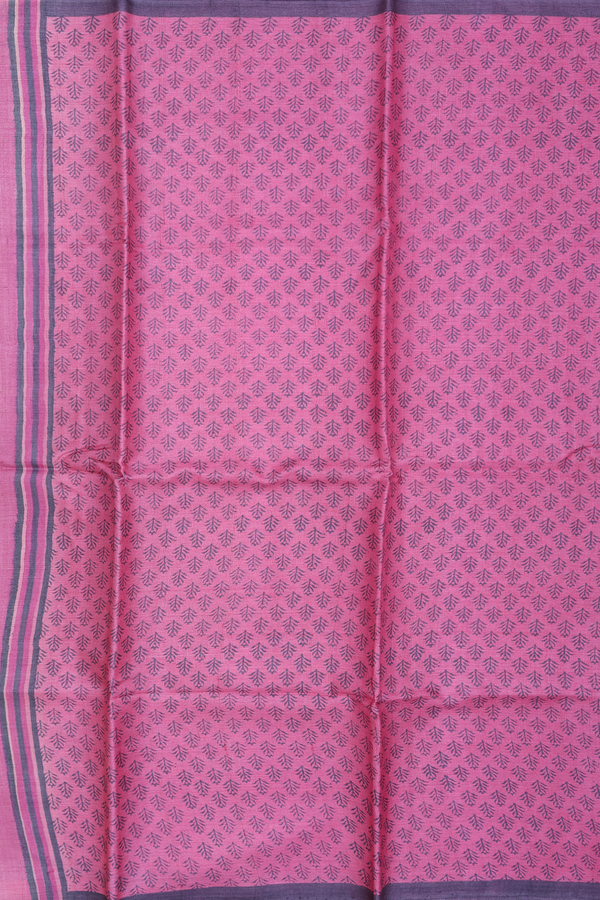 Tussar Silk Saree In Pink With Allover Design