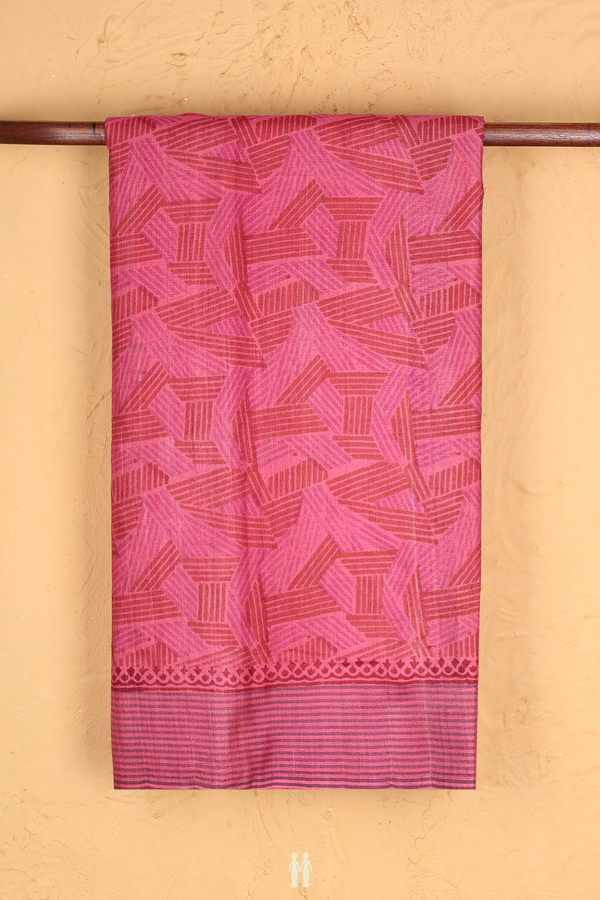 Tussar Silk Saree In Pink With Printed Design