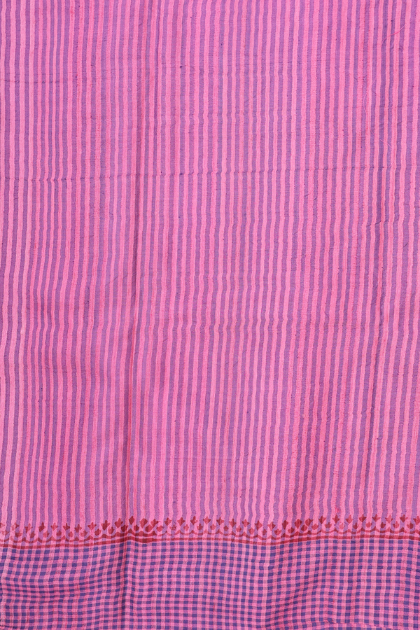Tussar Silk Saree In Pink With Printed Design