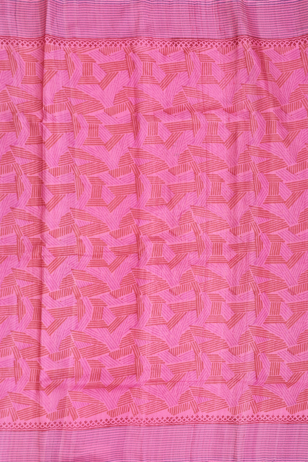 Tussar Silk Saree In Pink With Printed Design