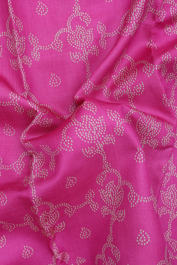 Tussar Silk Saree In Pink With Printed Design