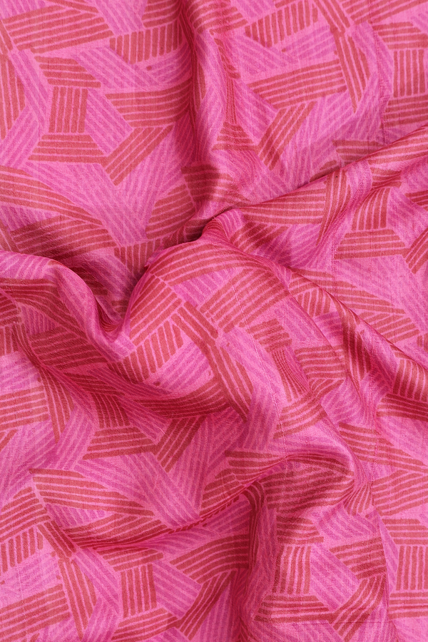 Tussar Silk Saree In Pink With Printed Design