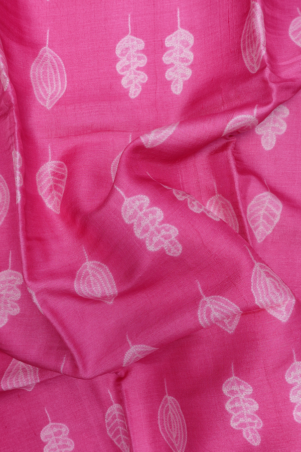Tussar Silk Saree In Pink With Shibori Design