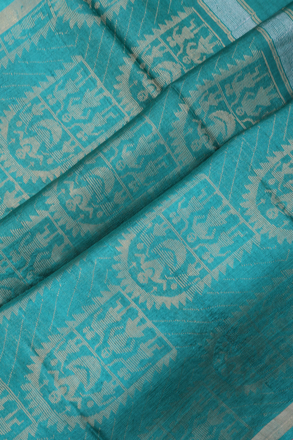 Tussar Silk Saree In Pink With Zari Buttas