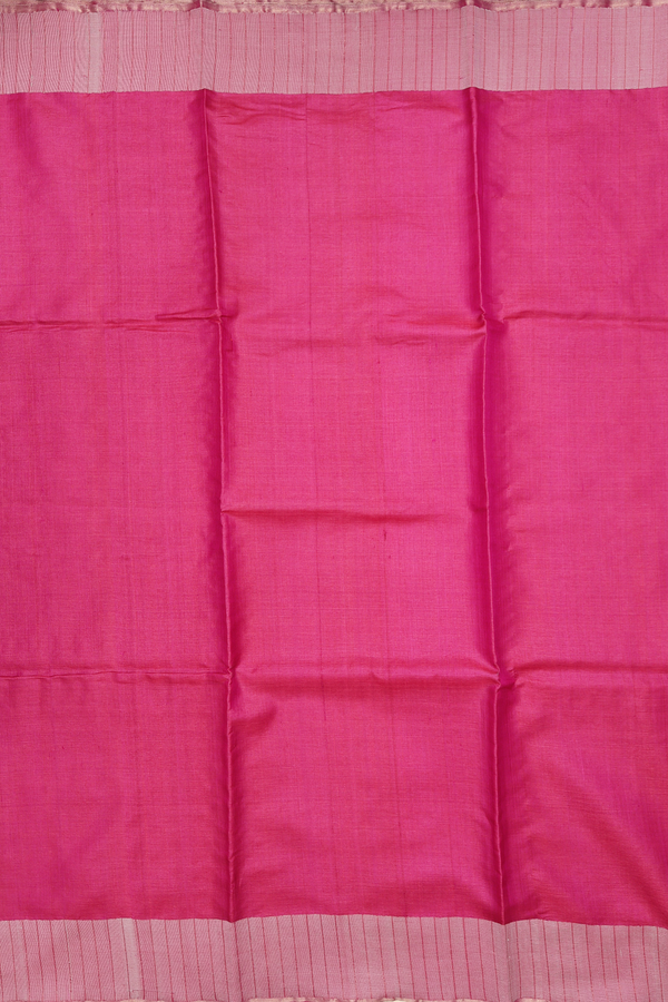 Tussar Silk Saree In Plain Dual Tone With Zari Border
