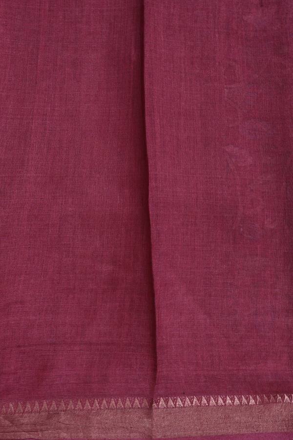 Tussar Silk Saree In Red With Floral Design