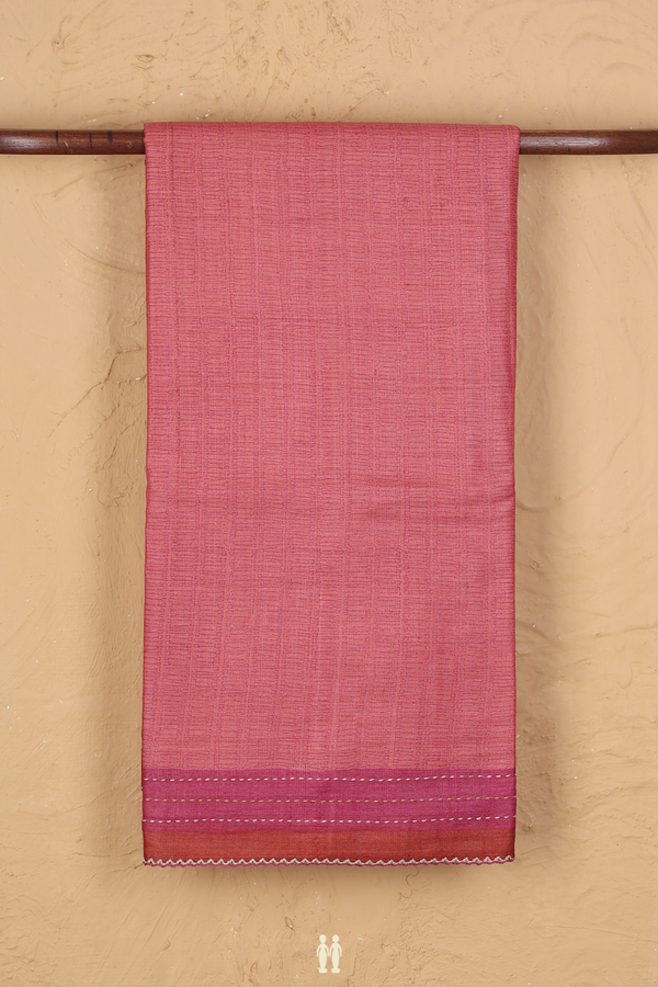 Tussar Silk Saree In Punch Pink With Printed Design