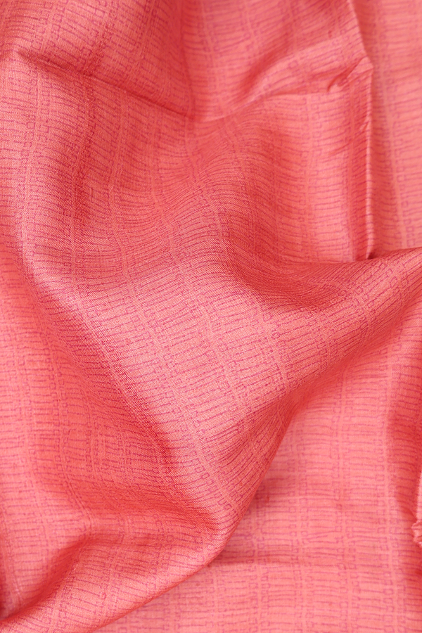 Tussar Silk Saree In Punch Pink With Printed Design
