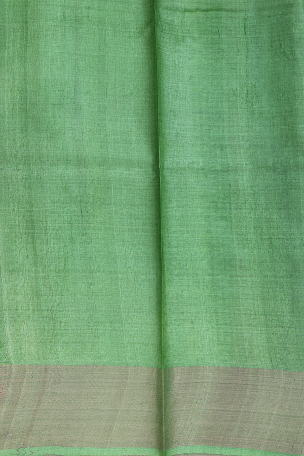 Tussar Silk Saree In Purple Rose With Contrast Border