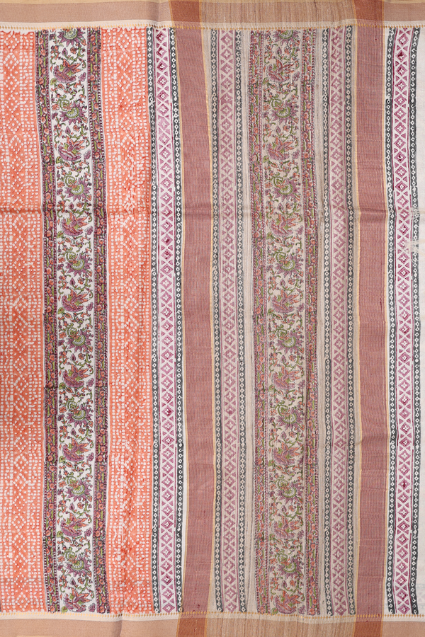 Tussar Silk Saree In Purple With Allover Design