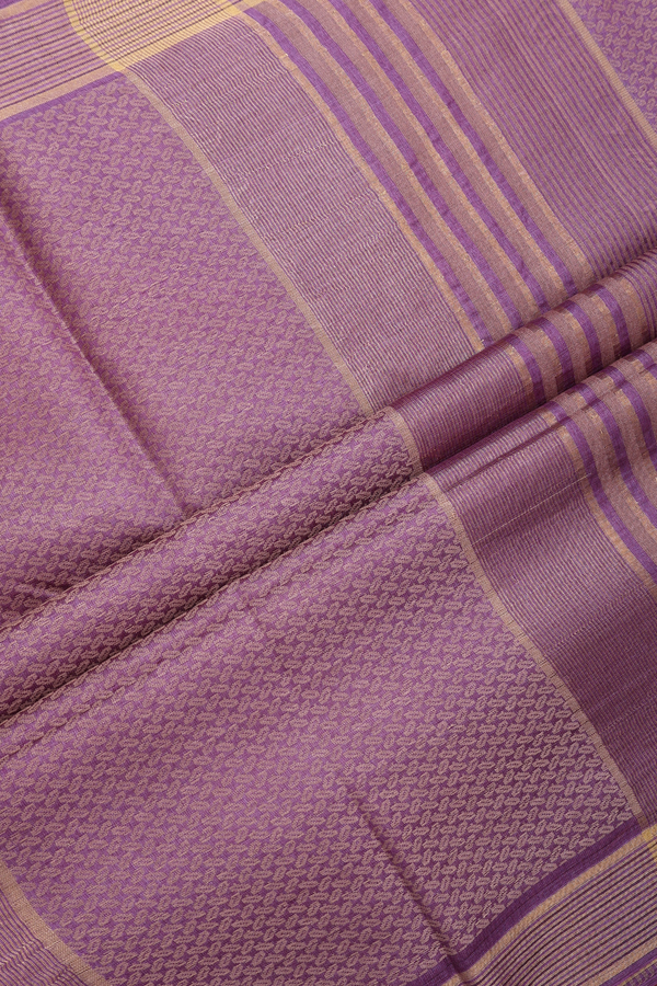 Tussar Silk Saree In Purple With Allover Design