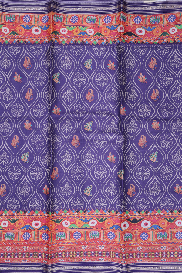 Tussar Silk Saree In Purple With Allover Design