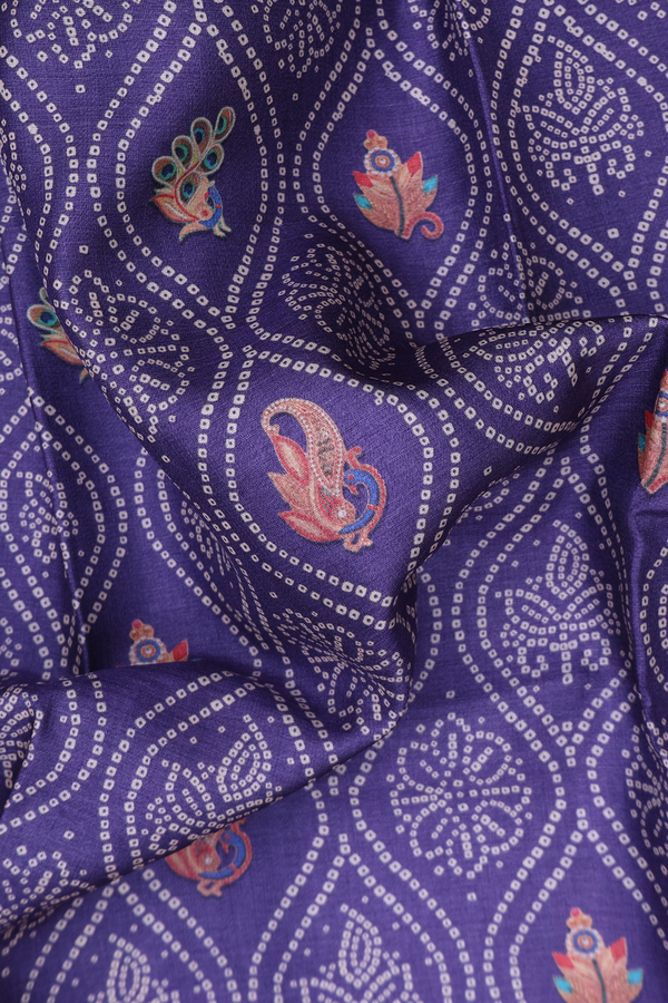 Tussar Silk Saree In Purple With Allover Design