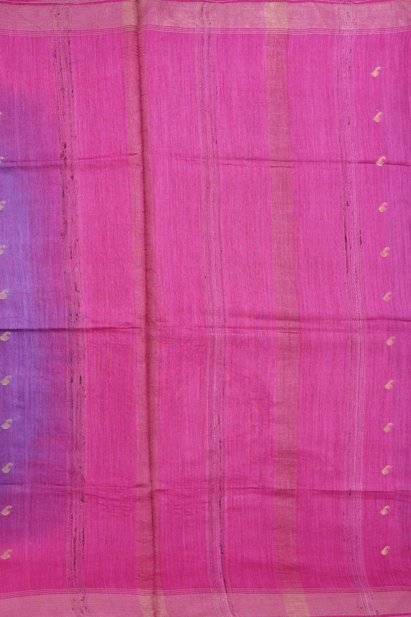 Tussar Silk Saree In Purple With Paisley Buttas