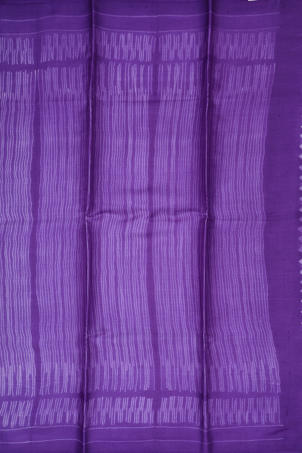 Tussar Silk Saree In Purple With Shibori Design