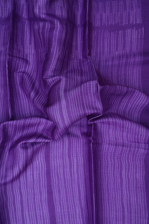 Tussar Silk Saree In Purple With Shibori Design