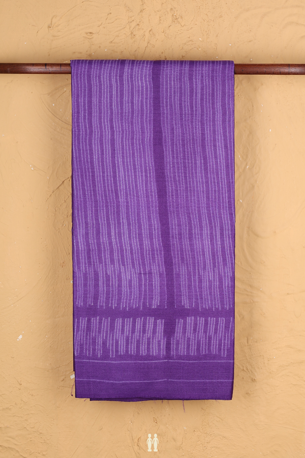 Tussar Silk Saree In Purple With Shibori Design
