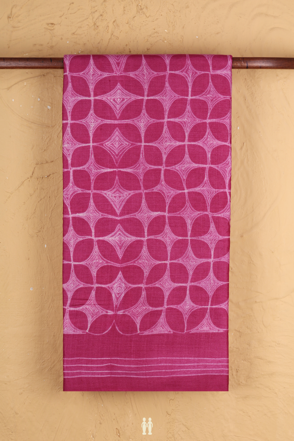 Tussar Silk Saree In Purplish Pink With Printed Design