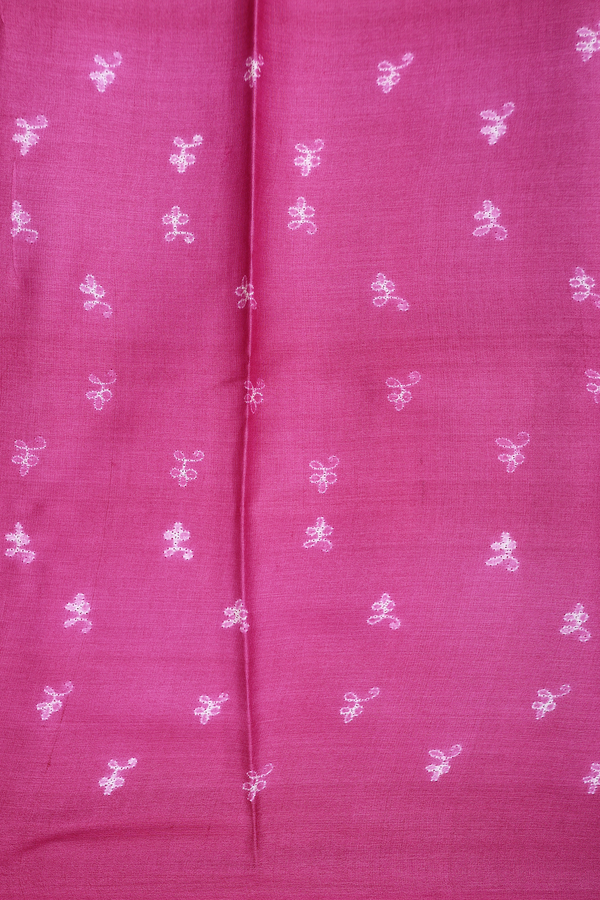 Tussar Silk Saree In Purplish Pink With Printed Design