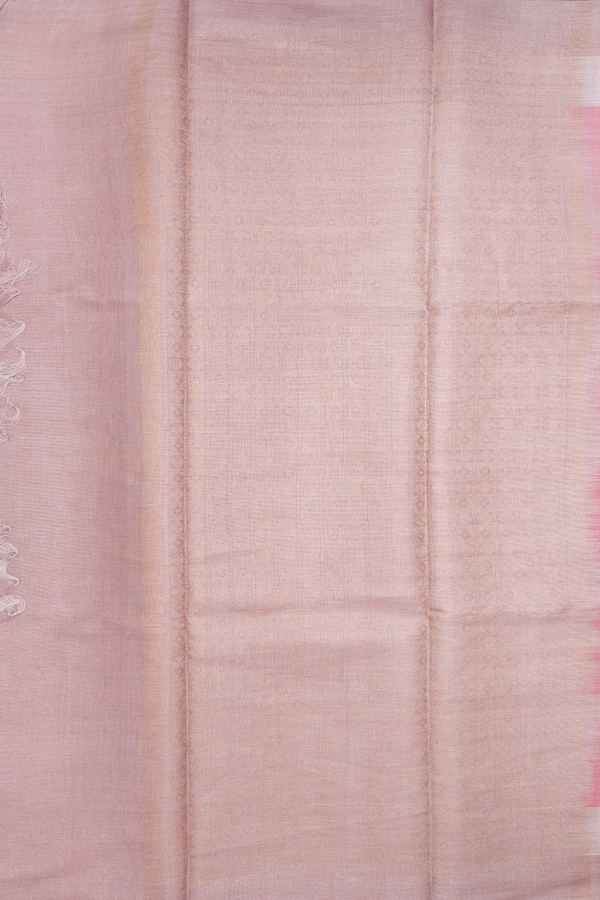 Tussar Silk Saree In Red With Allover Buttas