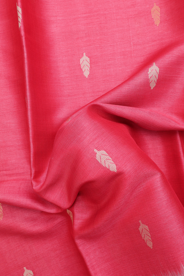 Tussar Silk Saree In Red With Allover Buttas